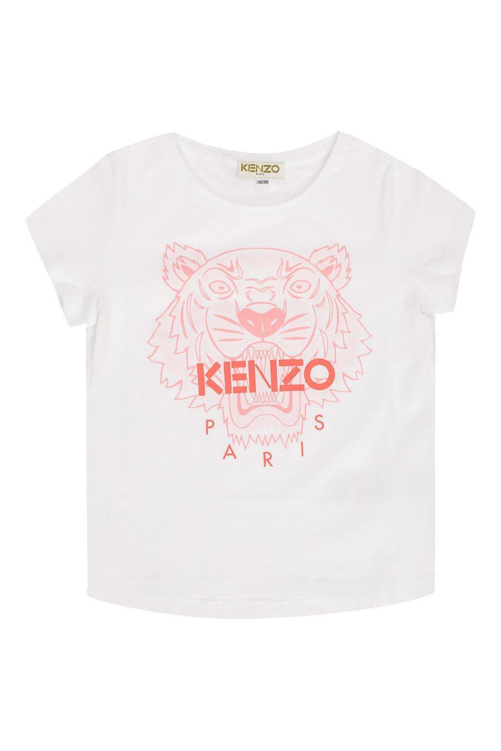 kenzo kenzo t-shirt ragazza bianco rosa kq102582