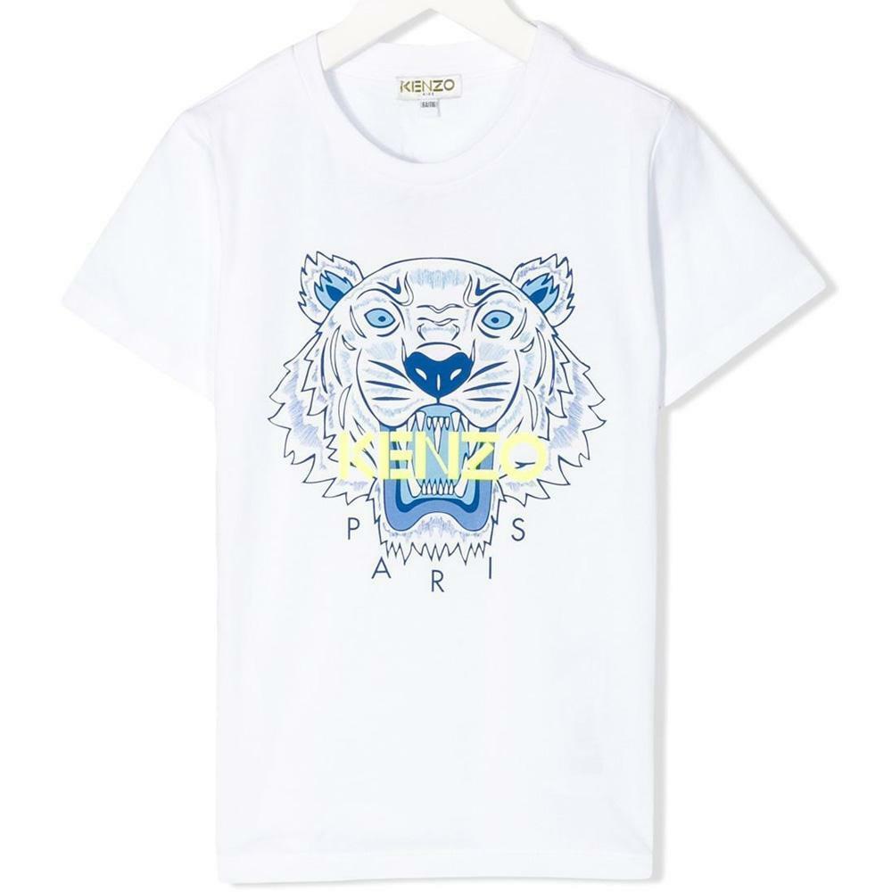 kenzo kenzo t-shirt bambino bianco giallo fluo kq10718
