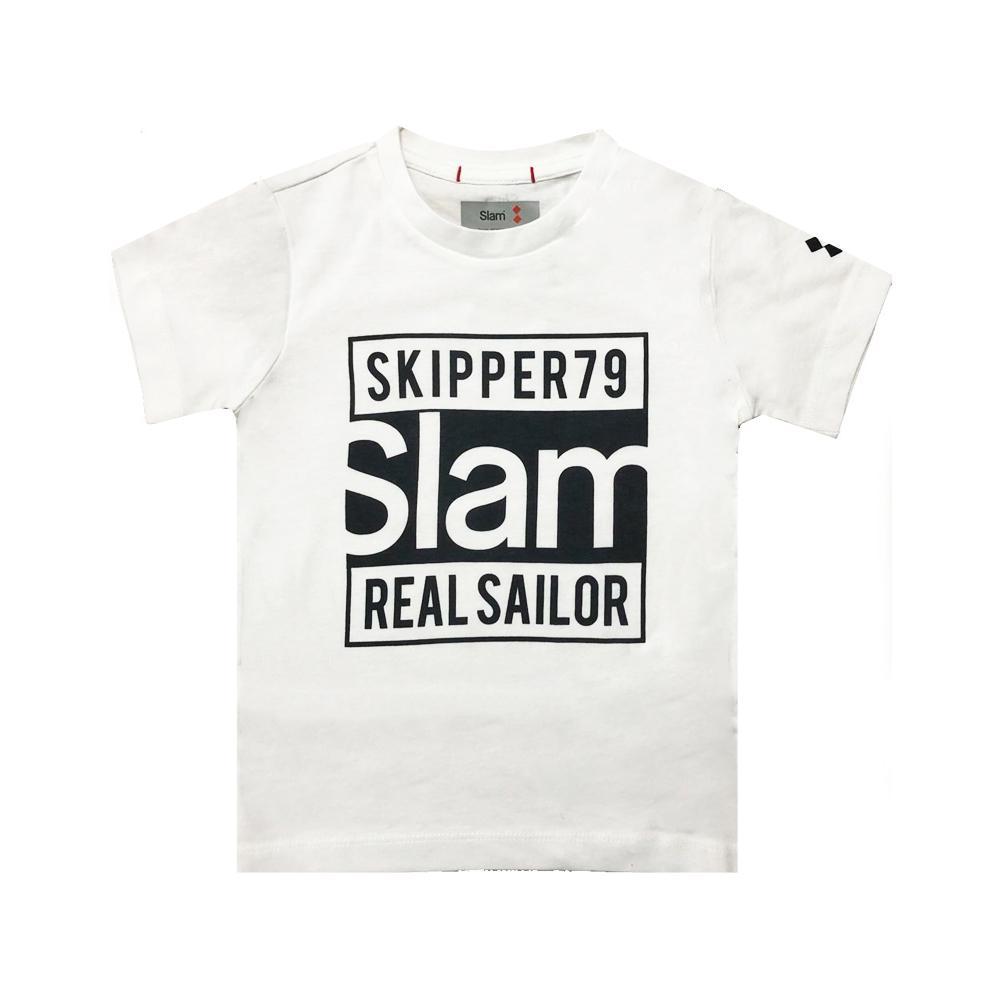 slam slam t-shirt bambino bianco s312043t00