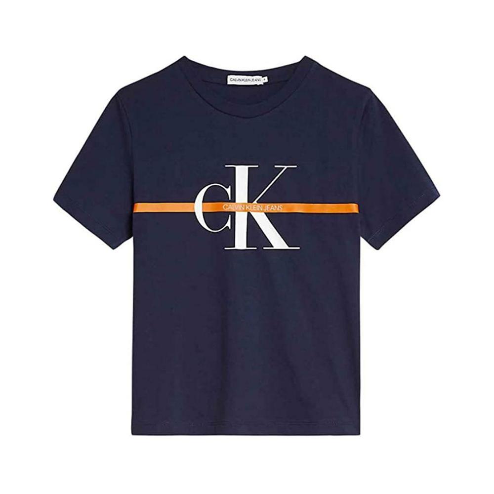 calvin klein t-shirt calvin klein. blu/arancio