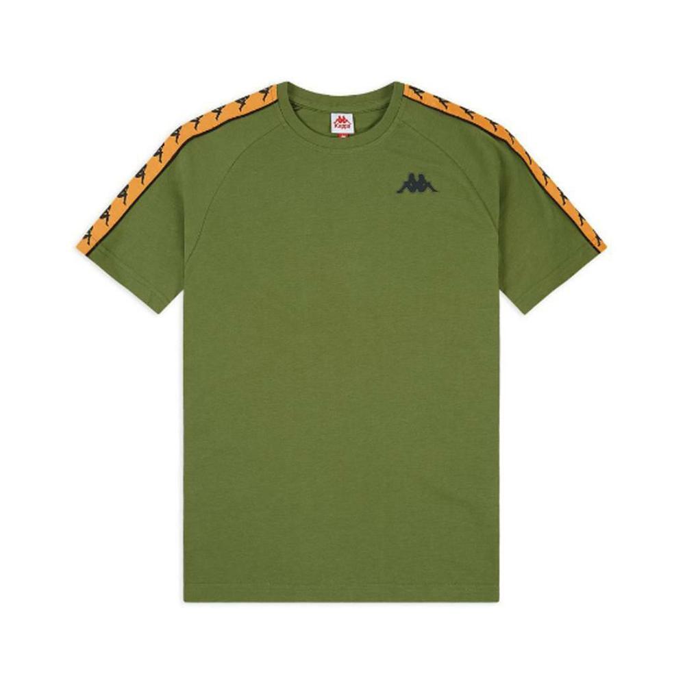 kappa t-shirt kappa. verde/arancio fluo