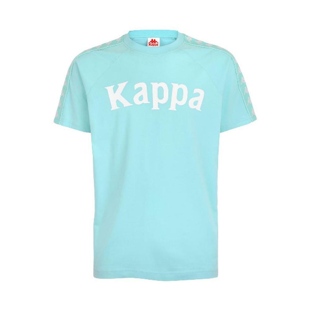kappa t-shirt kappa. verde acqua/bianco