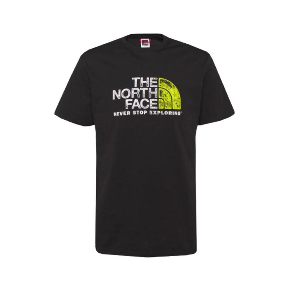 the north face t-shirt the north face. nero/lime