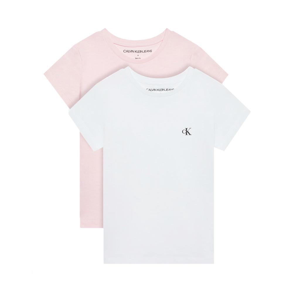 calvin klein t-shirt calvin klein. bianco/rosa, 2pz