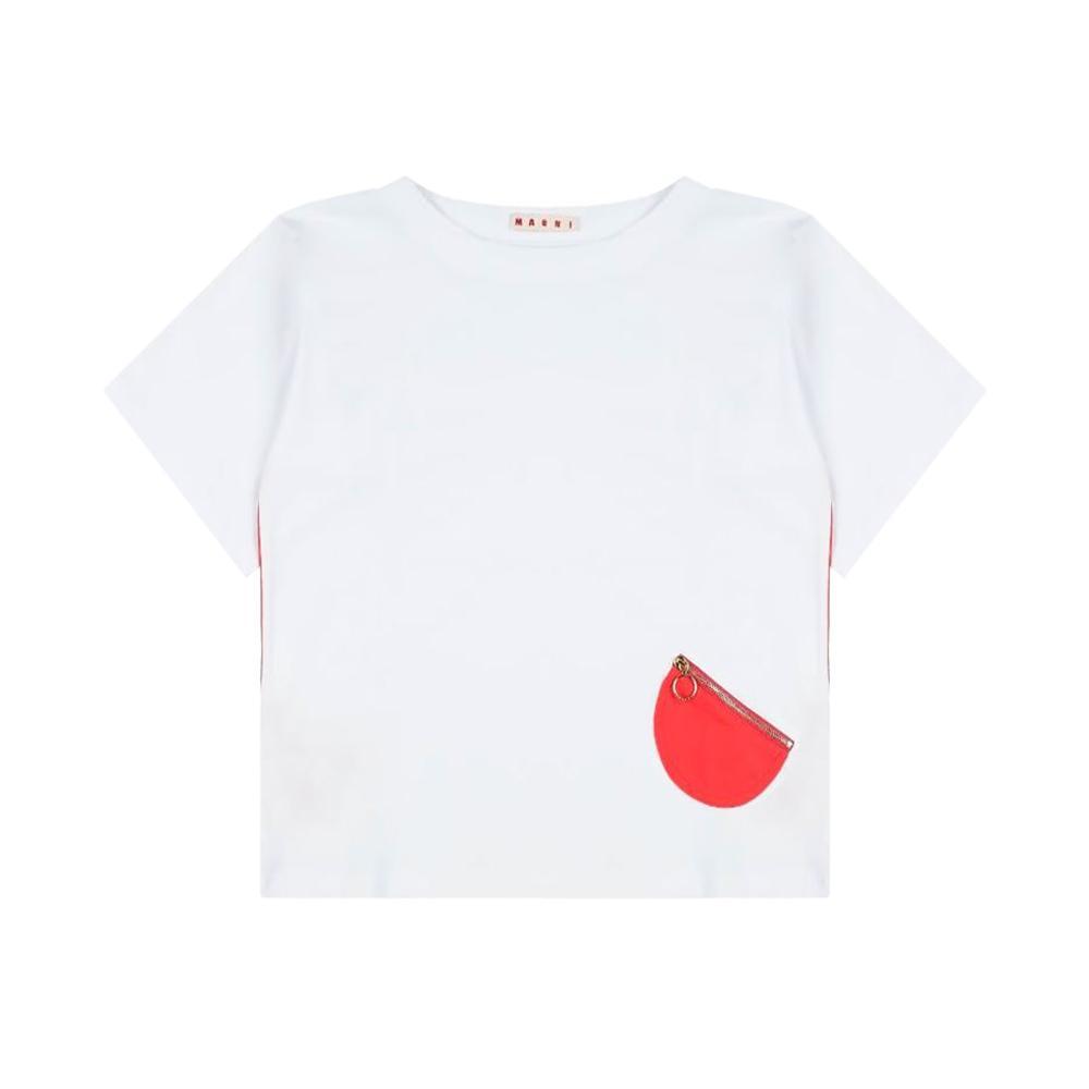marni t-shirt marni. bianco/rosso
