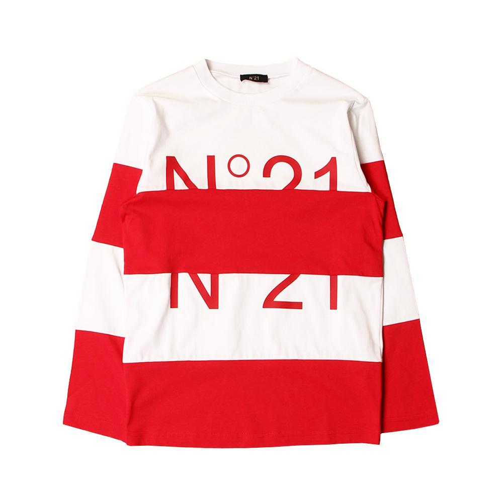 n21 t-shirt n21. rosso/bianco