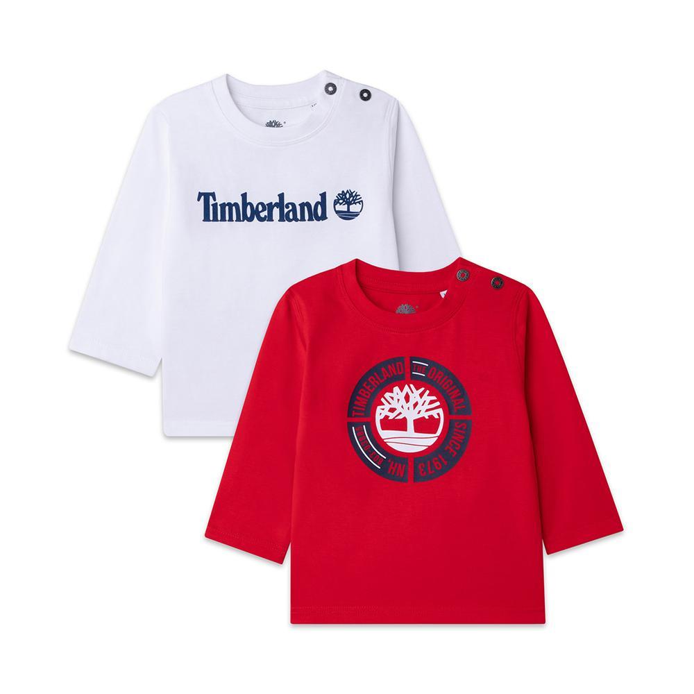 timberland t-shirt timberland. bianco/rosso, 2pz