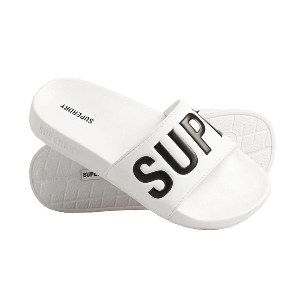 superdry a ciabatte superdry. bianco/nero