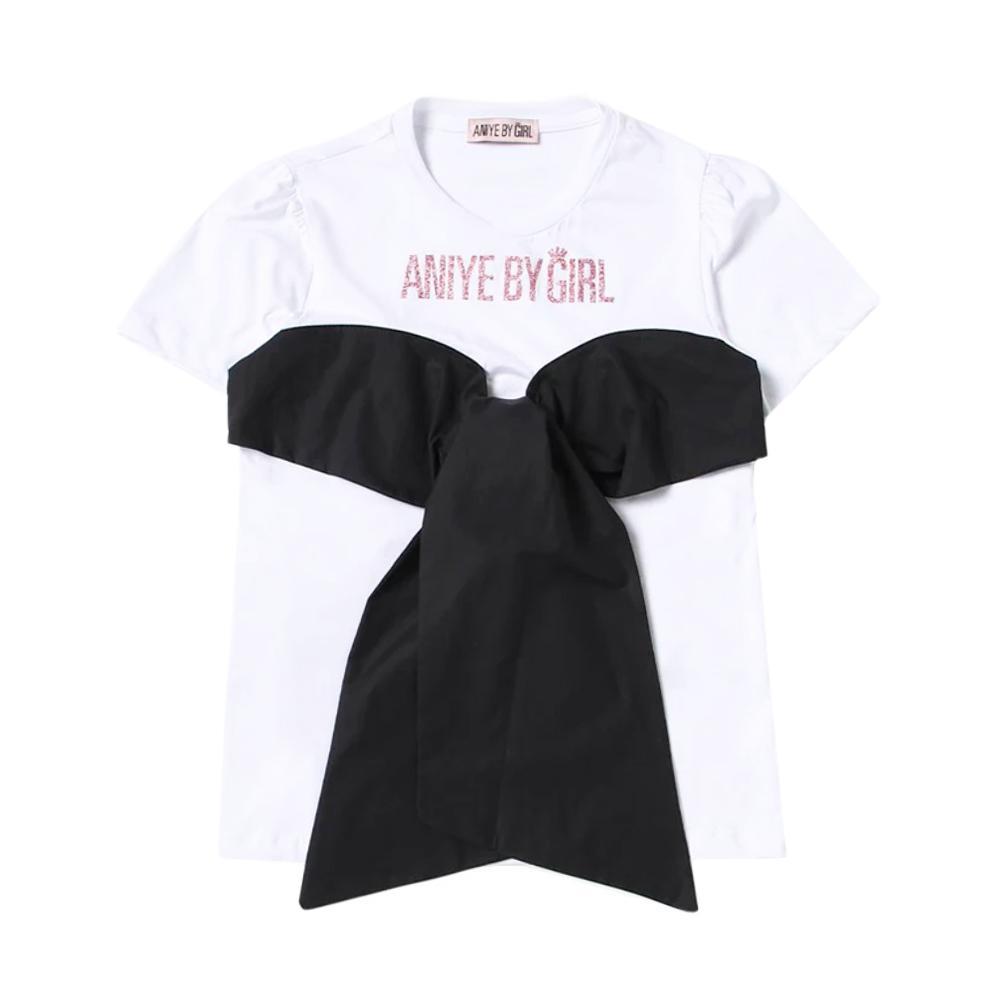 aniye by girl t-shirt aniye by girl. bianco/nero