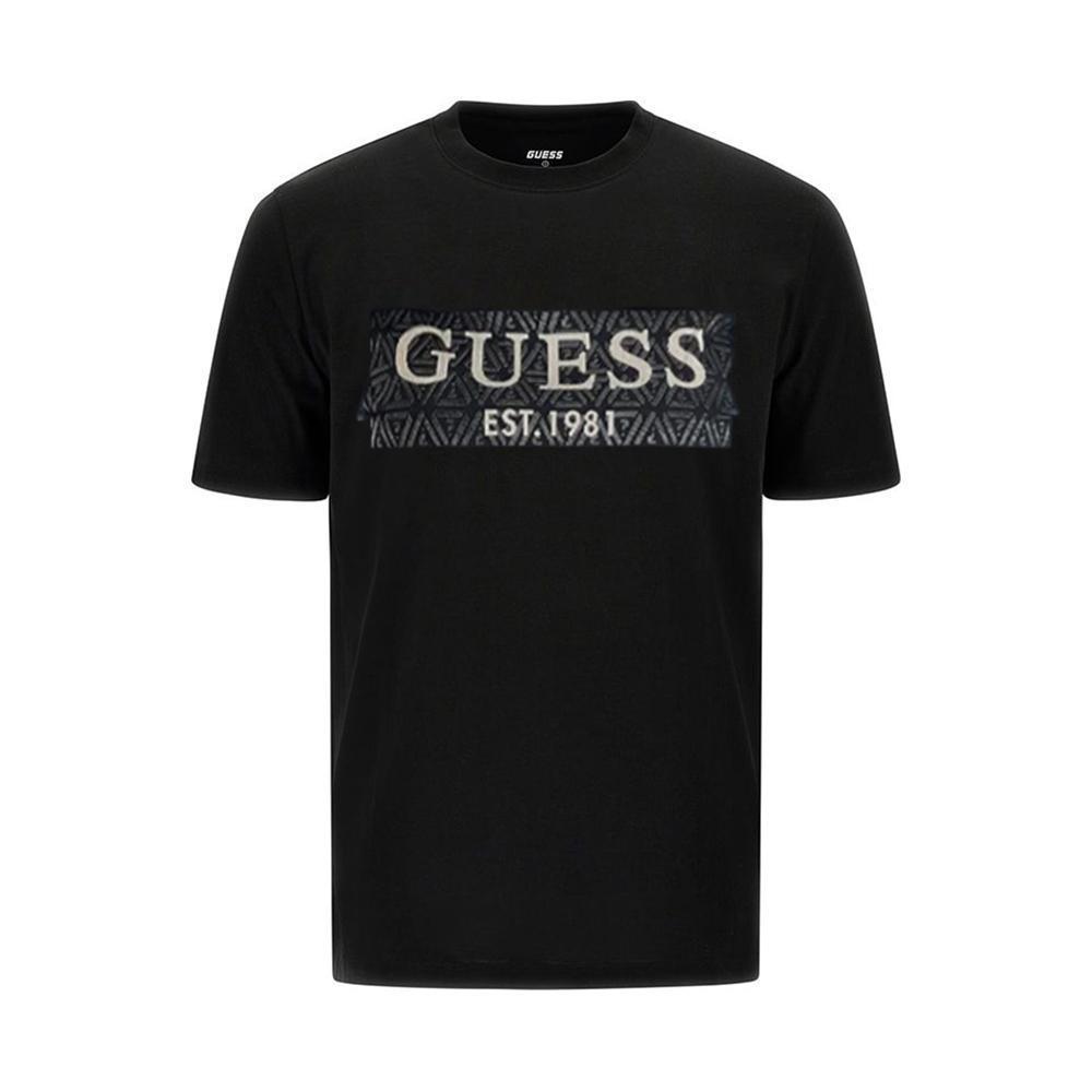 guess t-shirt guess. nero