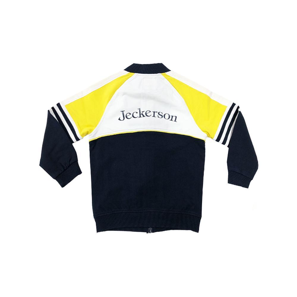 jeckerson jeckerson felpa zip bambino blu bianco giallo jb1601