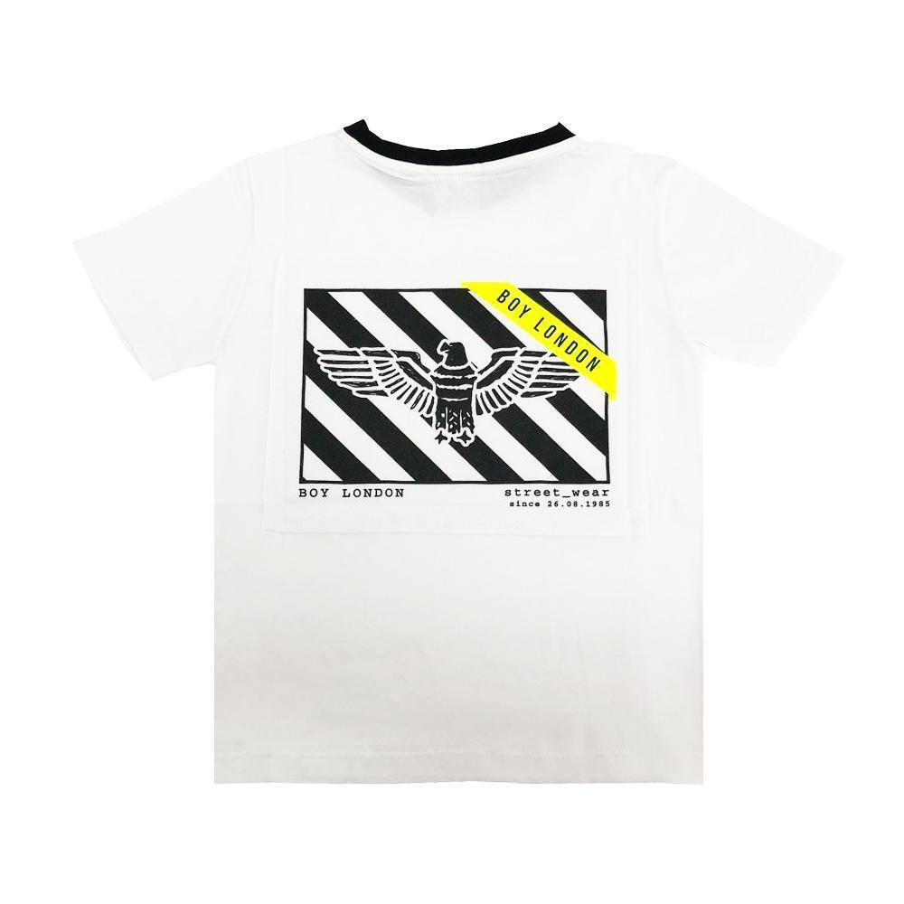 boy london boy london t-shirt. bianco/giallo fluo