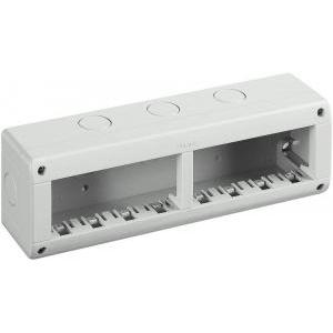Custodia scatola protettiva per prese e interruttori a muro  idrobox matix 25408, grado di protezione ip40, 8 moduli