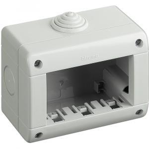 Custodia scatola protettiva per prese e interruttori a muro  idrobox matix 25403, grado di protezione ip40, 3 moduli