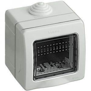 Custodia scatola protettiva per prese e interruttori a muro  idrobox matix 25502, grado di protezione ip55, 2 moduli
