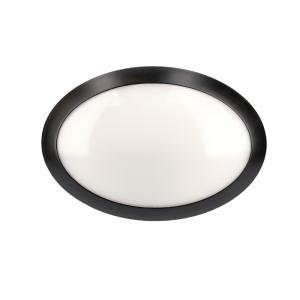 Lampada applique da soffitto o parete  ford oval, lampadina non inclusa, attacco e27, colore nero, led px-0142-neg