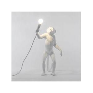 Lampada led di design  monkey lamp, versione da appoggio, in resina bianca, 46x27,5 h54 cm, slt 14880.