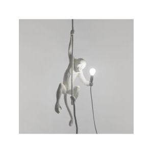 Lampada led di design  monkey lamp, versione da soffitto, in resina bianca, 37x25 h76,5 cm, slt 14883.