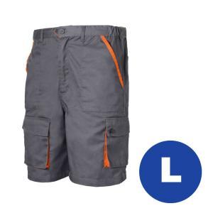 Pantaloncini bermuda da lavoro  bermuda5, poly/cotone, taglia l, colore grigio/arancio, log bermuda5l