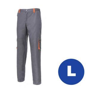 Pantaloni tecnici da lavoro poly/cotone, taglia l, grigio/arancio, con tasconi, log pampas5-l