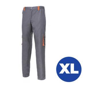 Pantaloni tecnici da lavoro poly/cotone, taglia xl, grigio/arancio, con tasconi, log pampas5-xl