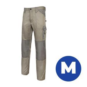 Pantaloni tecnici stretch da lavoro poly/cotone 240 gr, taglia m, beige, con tasconi, log brick-m