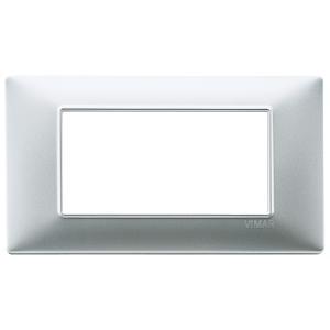 Placca 4 moduli argento opaco  plana 14654.20