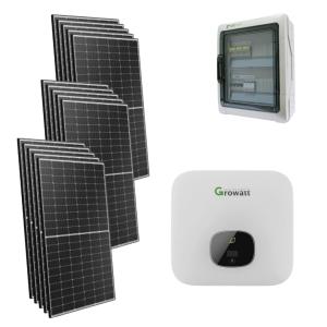 Kit fotovoltaico 6kw con inverter ibrido growatt 15 msx4105h8-dbl+qcm2602+gwmin6000tlxh