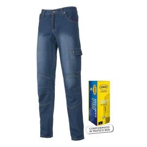Pantaloni jeans da lavoro stretch blu con tasca taglia 50  sprint box-50