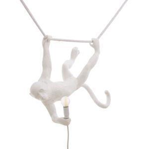 Lampada in resina indoor the monkey lamp swing bianco 59x40cm  14875