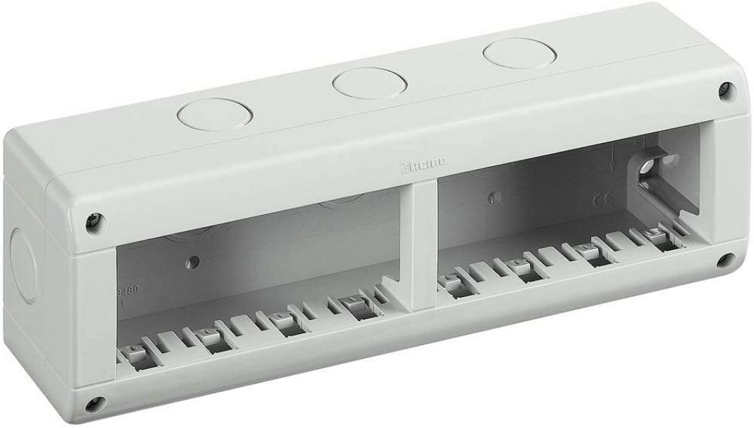 Custodia scatola protettiva per prese e interruttori a muro BTICINO IDROBOX MATIX 25408, grado di protezione IP40, 8 moduli
