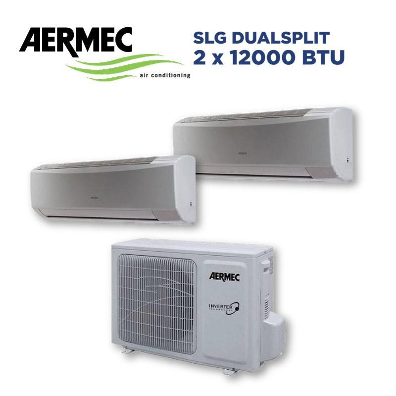 Kit condizionatore dual split Aermec, unitu00e0 esterna + 2 unitu00e0 interne, 12000+12000 BTU, MPG520 + nu00b02 SPG350W