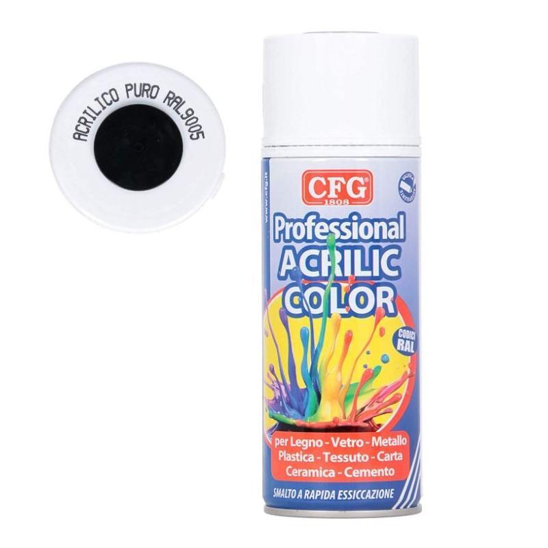 Vernice spray acrilica CGF NERO LUCIDO RAL 9005 400ml, CFG SP9005