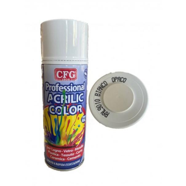 Smalto vernice spray CFG PROFESSIONAL, BIANCO OPACO, 400 ml, CFG SW9010