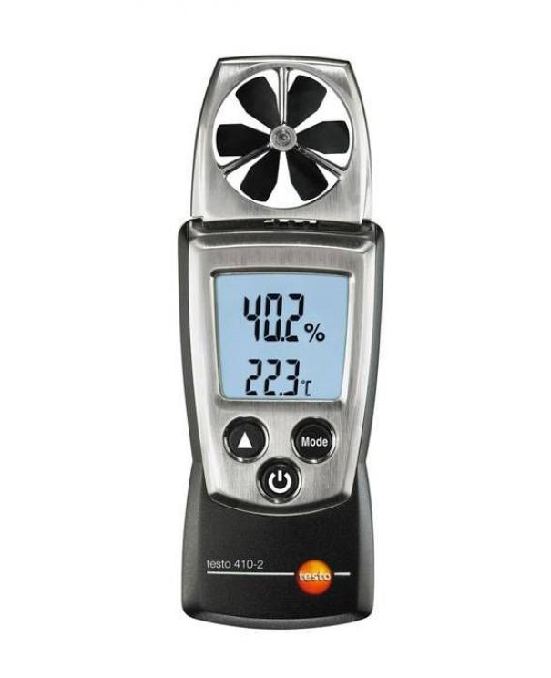 Anemometro a elica TESTO 410-2, misurazione velocitu00e0, temperatura e umiditu00e0 dell'aria.