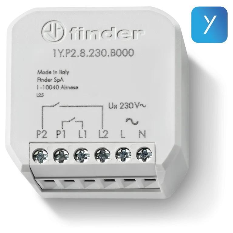Interfaccia input FINDER YESLY 1YP2, per sistemi domotici FINDER YESLI, 2 input.