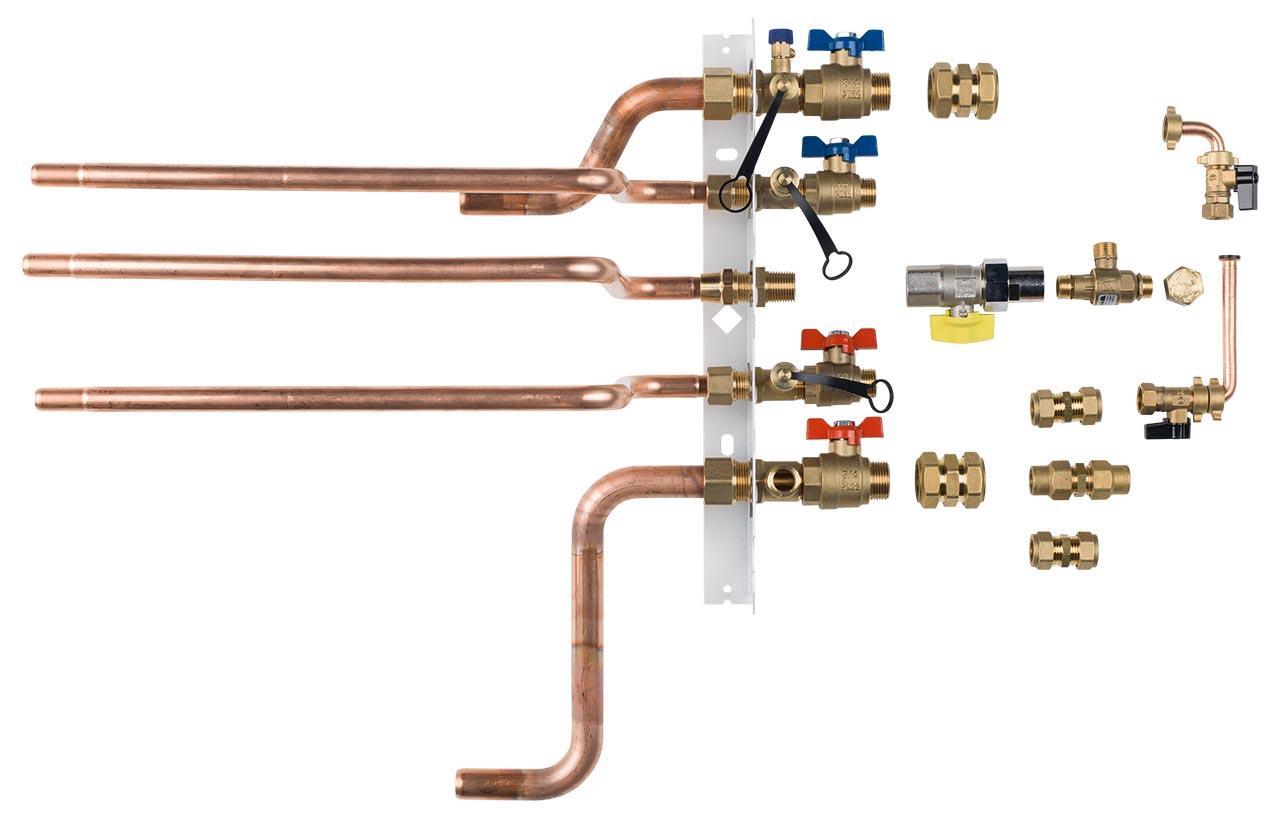 Set completo raccordi e valvole per collegamento idraulico pompa di calore Daikin EKHYMNT1A