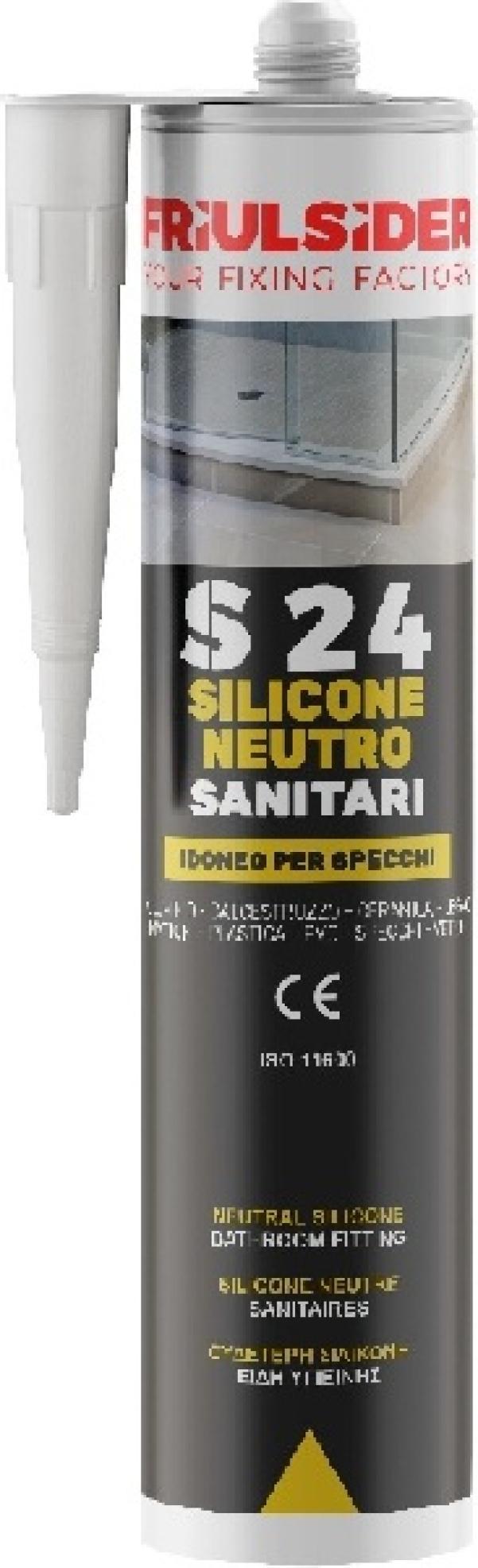 Silicone neutro sanitari trasparente 310 ml Friulsider S2400