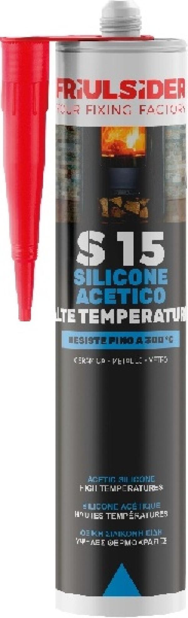 Silicone acetico alte temperature nero 310 ml Friulsider S1590
