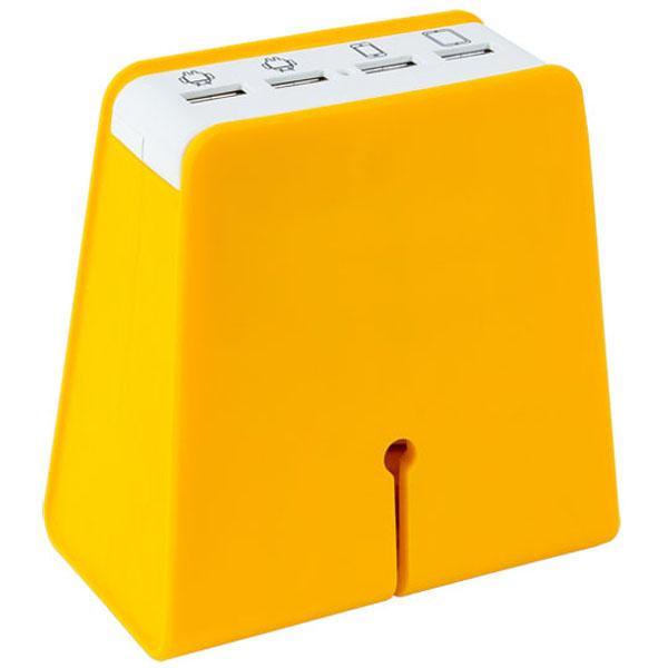 Caricatore USB 4 porte giallo 5,1A Max Le Officine OFCARBATTUSB