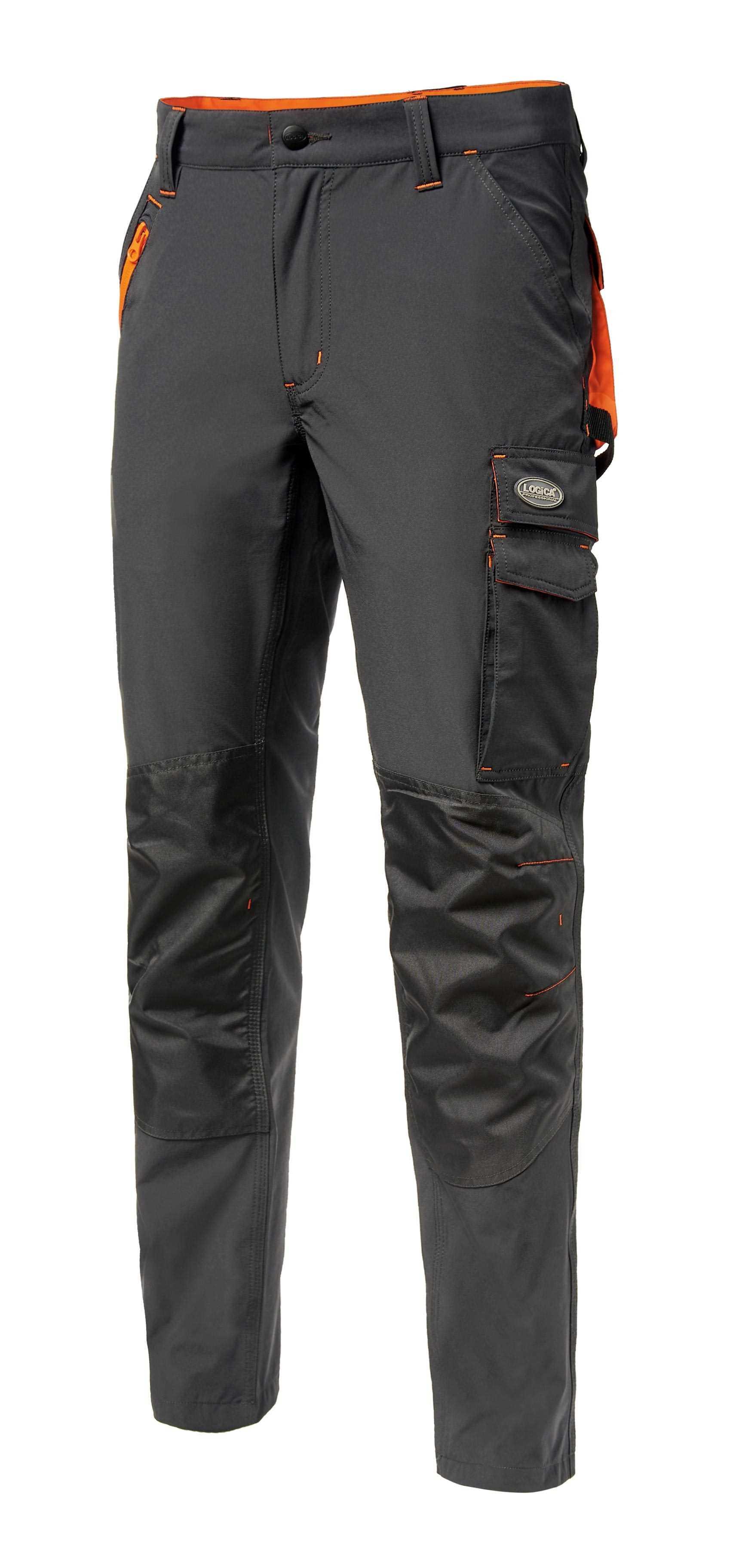 Pantaloni da lavoro con tasche grigio/arancio Taglia 2XL Logica CICLONE6-2XL