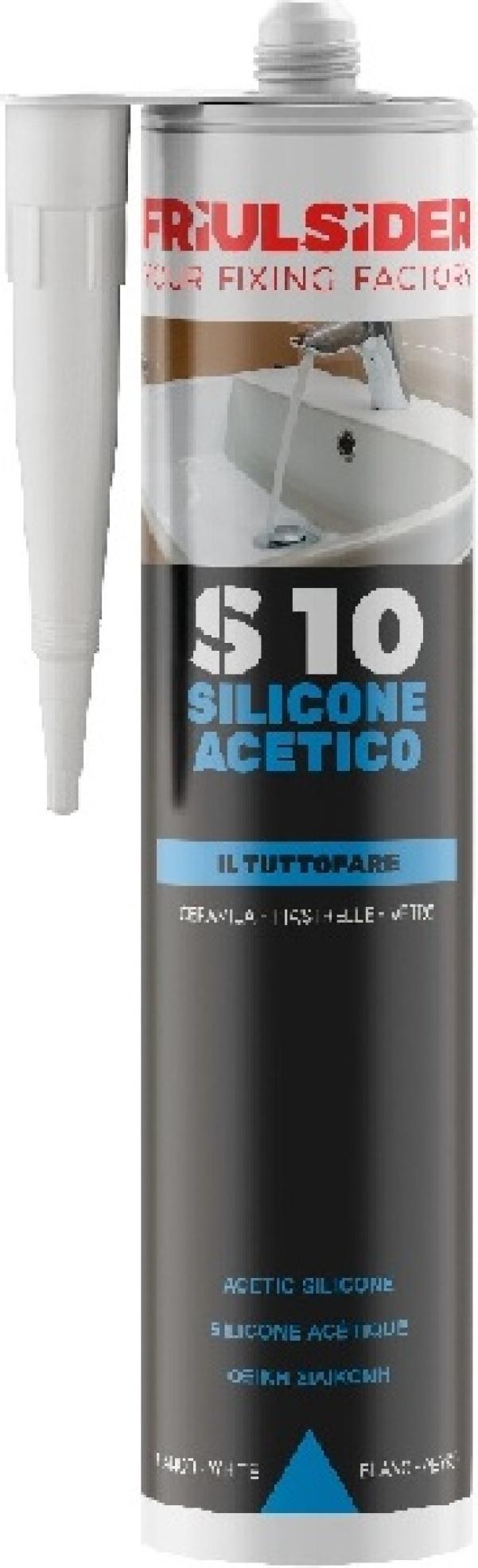 Silicone acetico bianco ral9010 280 ml Friulsider S1001