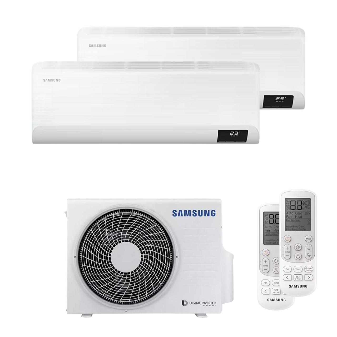 Kit condizionatore 12000+9000 BTU dual split Wi-Fi Cebu Samsung AJ040TXJ2KG/EU + AR09TXFYAWKNEU + AR12BXFYAWKNEU