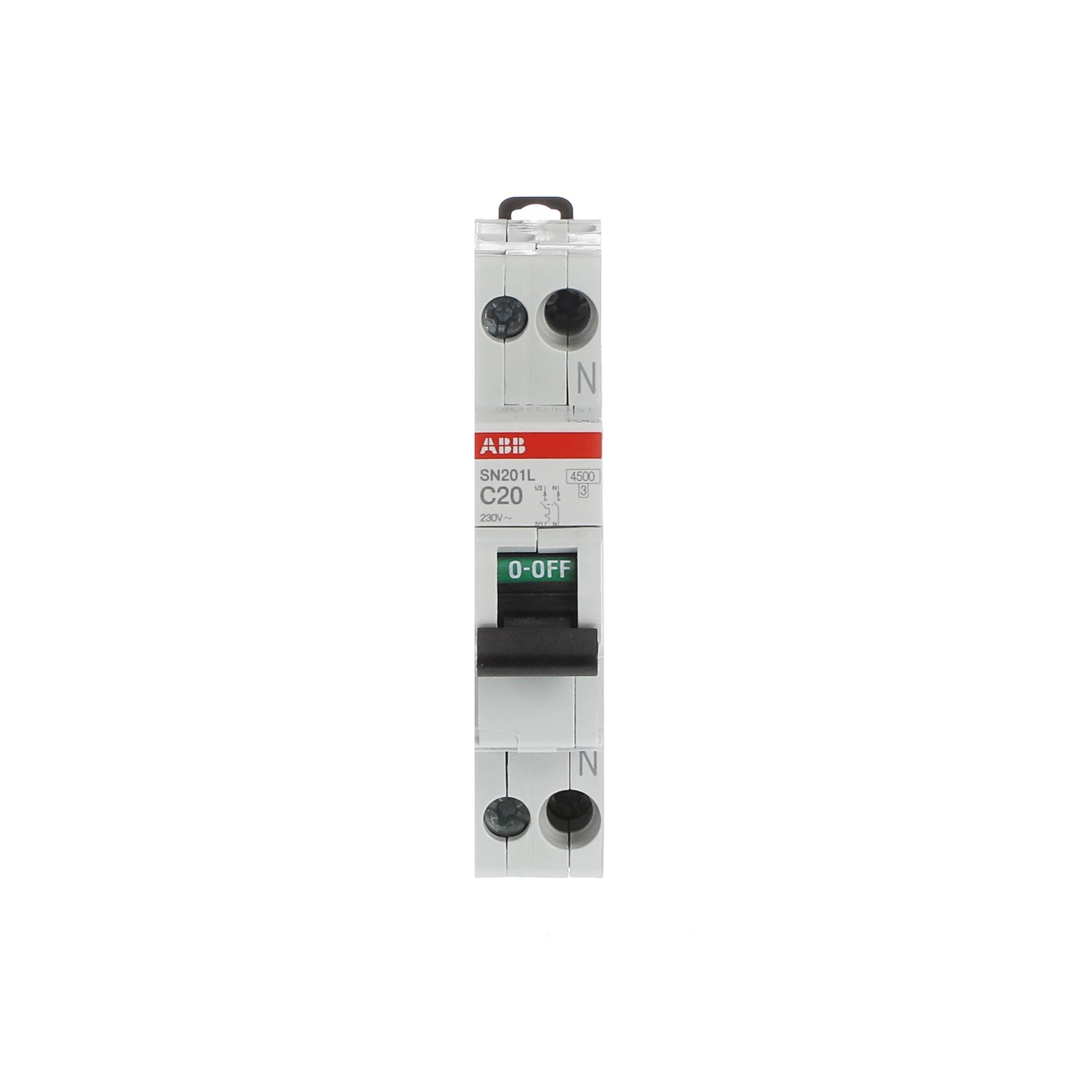 interruttore-magnetotermico-automatico-sn201-l-c20-1p+n-4-5ka-abb-sn201lc20