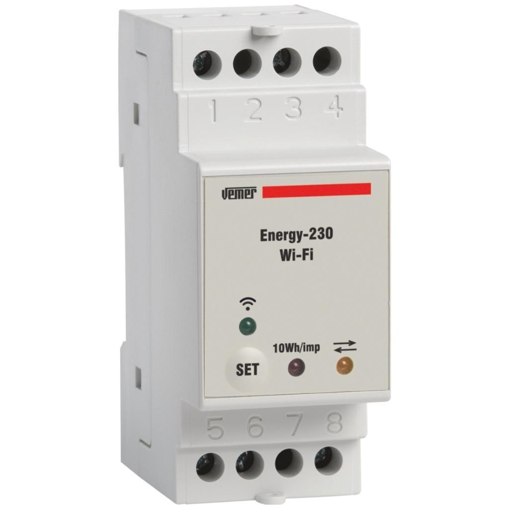 Contatore di energia da barra Energy-230 Wi-Fi 2 moduli Vemer VE794600