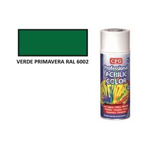 Vernice spray acrilica verde primavera ral 6002 400ml,  sp6002