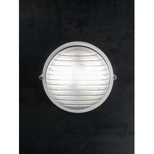 Lampada plafoniera industriale da esterno tonda colore bianco attacco e27  780/02