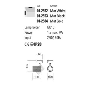 Lampada applique orientabile bianca delphi redo 01-2552
