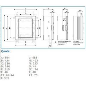 Quadro cieco in vetroresina ip66 54 moduli grigio vtr 03 cieco quadro ip66 500x430x210mm  b04603