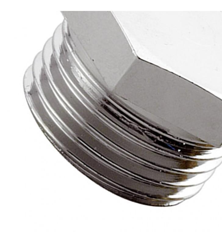 Tappo esagonale per tubi idraulici, termosifoni, radiatori, IDROBRIC in ottone cromato, 3/8 pollice